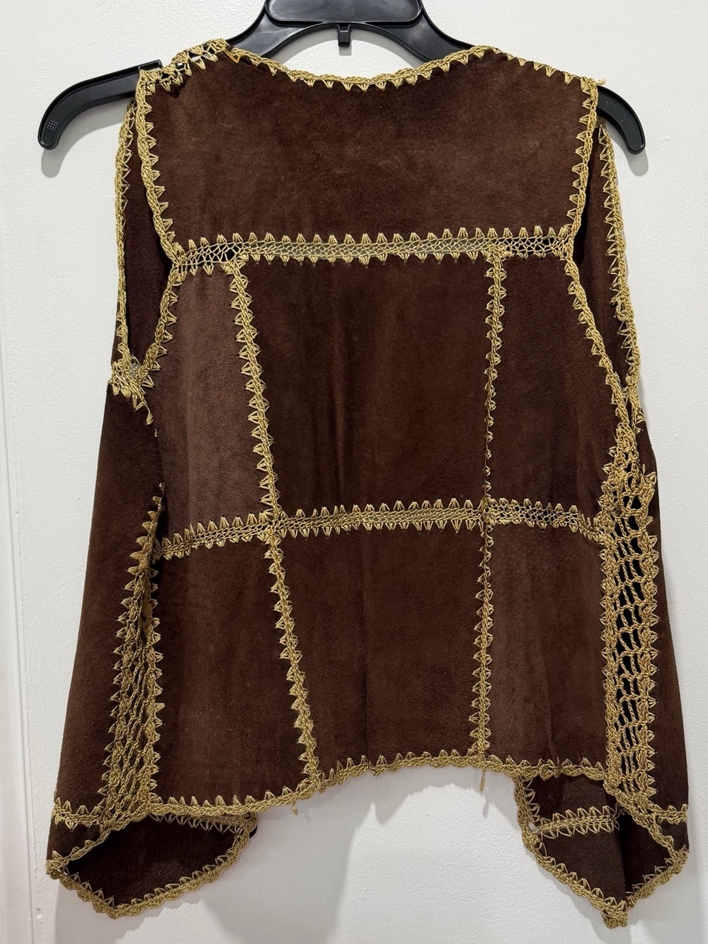 Brown Embroidered Suede Vest - Women's Jacket & Coat - Picture 2 of 4